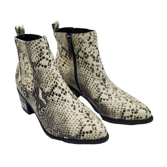 Blondo 7 Elvina Waterproof Leather Bootie Snakeskin Print - Picture 4 of 15